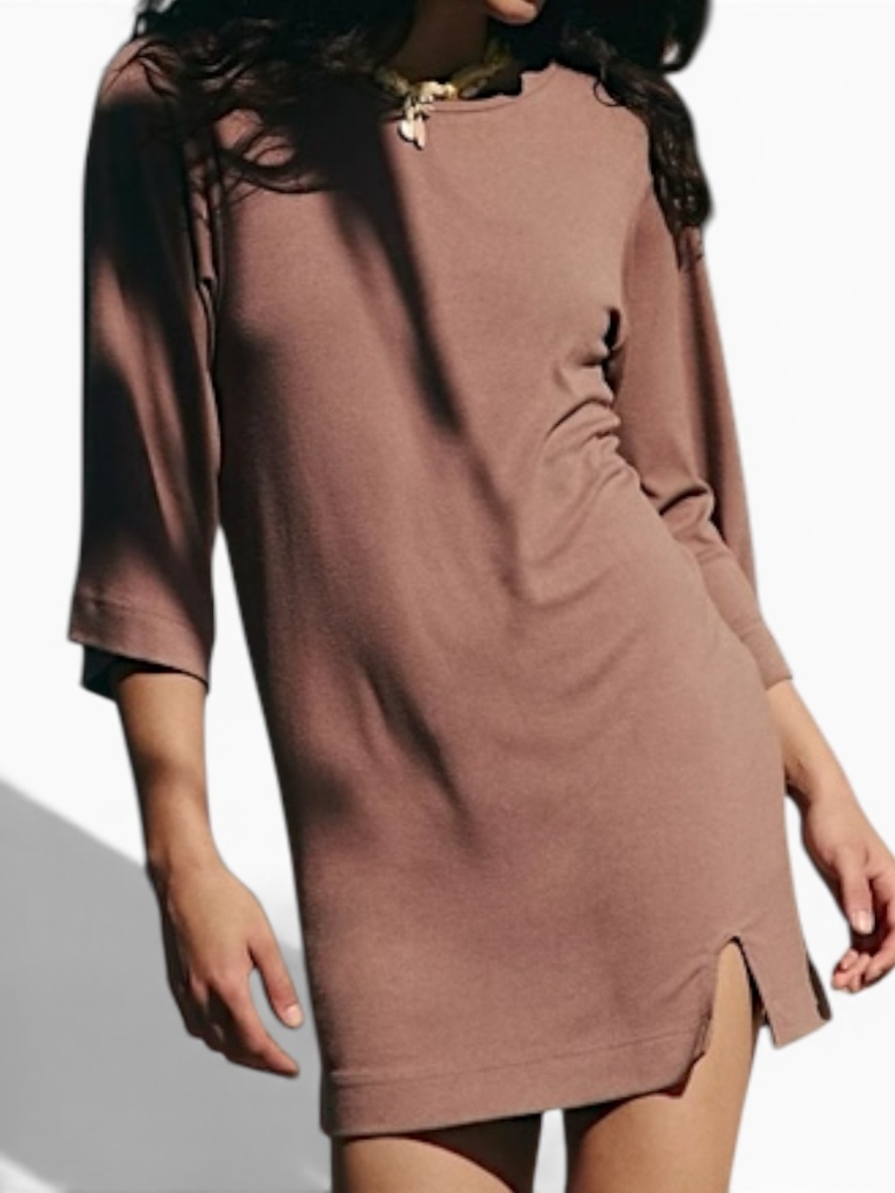 Free People Free-Est Good Feels Tee Mini Dress Brown NWT Small